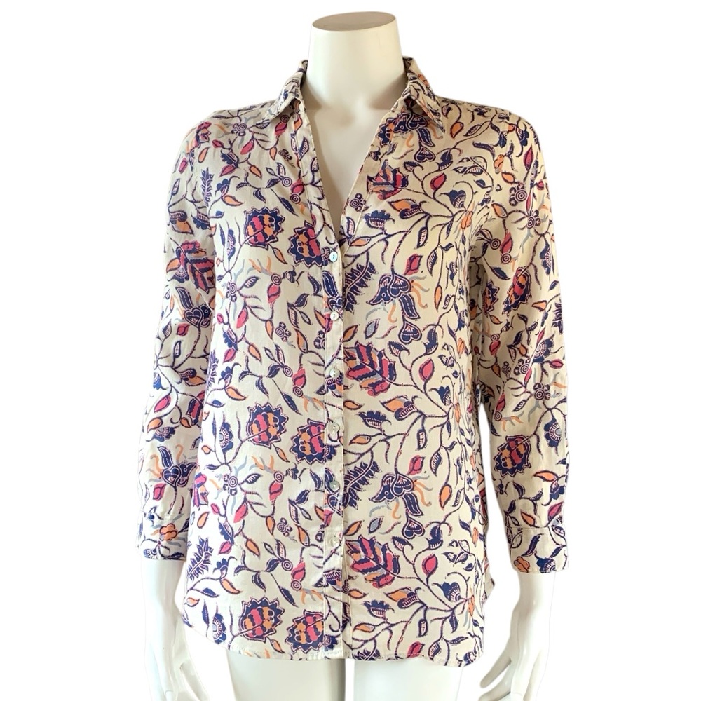 Rachel Zoe 100% linen hi/low popover shirt with collar. Size small.